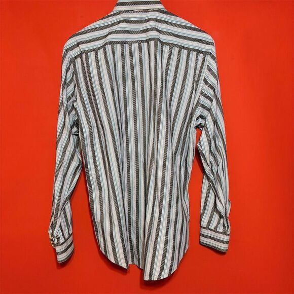 Robert Graham Men's Striped Button-Up Shirt Multicolor Size L - Picture 3 of 9